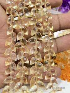 Perles de Quartz Citrine Jaune Naturel AAA, facettées, en forme de goutte, fantaisie, 6x9mm, brin de 8 pouces, vente en gros, qualité export - Product Image 3