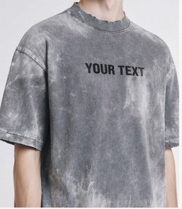 T-shirts Streetwear Homme Personnalisés avec Logo OEM, Tricotés Surdimensionnés, 100% Coton Lourd, Respirants, Séchage Rapide, Imprimés par Sérigraphie - Product Image 5