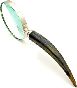 Wholesale High Quality <b>Large</b> Size Real Horn Magnifying Glass Viking Horn Handheld Magnifier <b>Gift</b> & Collectible - Product Image 3