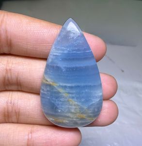 Cabujón de Calcita Azul Natural con Bandas, Gema Suelta al por Mayor, Calcita Azul Natural Hecha a Mano, Gema Suelta - Product Image 2
