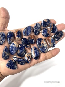 พลอยโซดาไลท์สีชมพูฟ้าธรรมชาติทรงหลวมแบบคาโบชอง ขนาดคละ 20 ถึง 30 มม. ประมาณ - Product Image 4