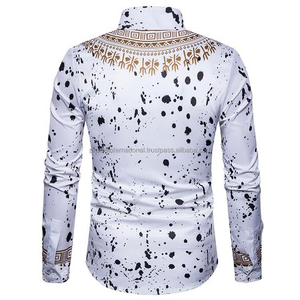 เสื้อเชิ้ตผู้ชายลำลองผ้าโพลีเอสเตอร์/คอตตอน พิมพ์ลายตามสั่ง ทรงโอเวอร์ไซส์ กันยับ ระบายอากาศ แห้งเร็ว แขนยาว ผ้าซาติน สำหรับฤดูร้อน - Product Image 2