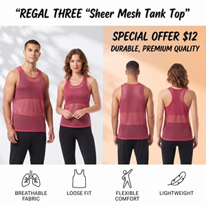 Débardeur en maille transparente de qualité supérieure 100% polyester, débardeur en maille transparente pour homme et femme, sans manches, séchage rapide, léger, gilet de sport - Product Image 1