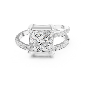 Anillos de Boda Clásicos de Moda con Diseño de Tallo Dividido, Oro Sólido de 14K, Diamante Cultivado en Laboratorio IGI de Corte Princesa de 3 CT, Regalo de Aniversario - Product Image 6