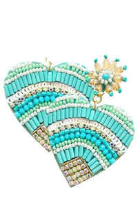 Pendientes de Moda para Mujer, Estilo Boho Étnico, Geométricos, con Cuentas de Vidrio de Doble Círculo, Bordados a Mano, Certificados como Seguros, Color Arcoíris - Product Image 6