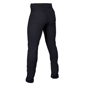Pantalones de poliéster para hombre, corte ajustado, que absorben la humedad, con cierre de cinturón, color negro sólido, para todas las estaciones, para adultos. - Product Image 4