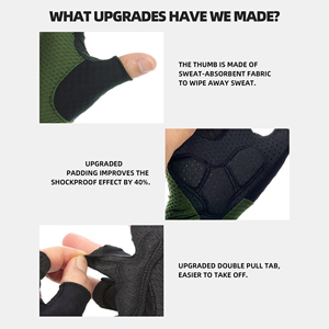 Guantes de Ciclismo de Verano con Almohadilla de Gel, Transpirables, de Medio Dedo, que Absorben la Humedad, Elásticos, Unisex, Profesionales, Antideslizantes - Product Image 2