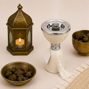 <b>Bakhoor</b> Burner with Silver Trim Arabic Mabkhara Modern Incense Holder <b>Oud</b> Frankincense Charcoal Censer for Middle East Ramadan - Product Image 2