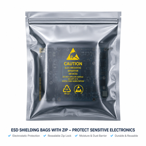 Custom 3 Mil Biodegradable PE/Aqueous Coated ESD Anti-Static Ziplock <b>Vacuum</b> <b>Bags</b> Reusable Dust-Free Protective Electronics - Product Image 2