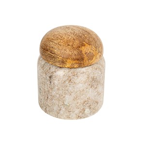 Étagère à épices rustique en bois de manguier avec pots en céramique – Vente en gros Inde - Product Image 1
