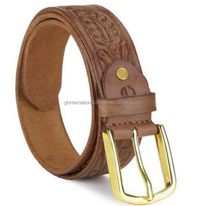 Cinturón de cuero vaquero occidental para hombre, cinturón de cuero occidental personalizado de alta calidad con diseño floral hecho a mano - Product Image 4