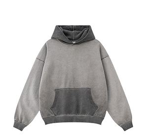 เสื้อฮู้ดดี้ผ้าเฟรนช์เทอร์รี่แบบวินเทจสั่งทำพิเศษ ทรงปกติ หนานุ่ม สำหรับฤดูหนาว ซิปหน้า น้ำหนัก 430 กรัม ไม่มีลาย - Product Image 1