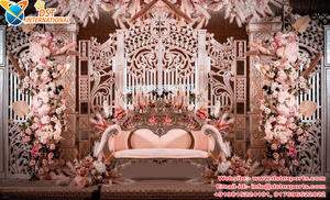 Tendance Mughal Thème Blanc Décoration De Scène Configuration Attrayant Fusion Style Grand Mariage Scène Rajwada Style Mariage Scène Royaume-Uni - Product Image 6