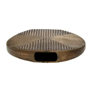 Vase en céramique moderne de 13 pouces, rond, sculpté à la main, design géométrique, décoration intérieure pour fleurs ou plantes vertes - Product Image 3