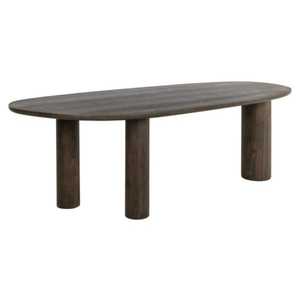 Modern Oval Solid Wood Foldable Dining <b>Table</b> with Three-<b>Leg</b> Base 6-Seater for Home Furniture - Product Image 2