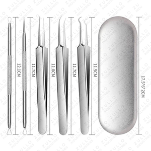 Kit de Extracción de Acné y Puntos Negros de Acero Inoxidable de 5 Piezas – Agujas de Lanceta y Pinzas de Doble Punta para Eliminación Facial - Product Image 3