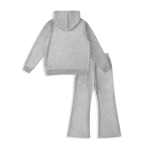 Conjunto Deportivo Personalizado para Hombre, Sudadera con Capucha Gris de Manga Larga y Pantalones Casuales para Adultos, Unisex, Ropa de Otoño - Product Image 4