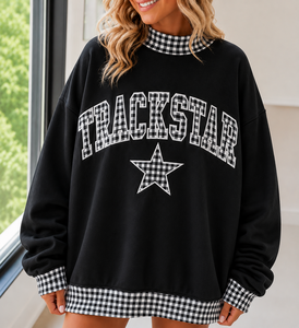 Sweat-shirt personnalisé pour femme à col montant, coupe oversize, en molleton de coton, avec broderie appliquée, pull décontracté style streetwear, marque privée OEM - Product Image 3