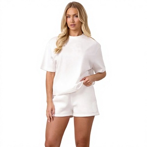 T-shirt court blanc à col rond et manches courtes pour femme, coupe ajustée, décontracté, en jersey, pour le printemps et l'été - Product Image 3
