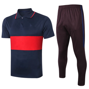 Men's Black and Teal Color Block Polo Shirt with <b>Matching</b> <b>Jogger</b> Pants Quick Dry Sporty Tracksuit <b>Set</b> Summer Wear - Product Image 2