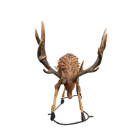 Sculpture de cerf en racine de teck rectangulaire traditionnelle Gubuk Bali, base en fer, faite à la main, à poser au sol, décoration extérieure pour la maison, toutes saisons