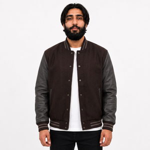 Chaqueta Varsity de Invierno con Cuello Alto y Logotipo Personalizado, Bordado Frontal, Alta Calidad, Ecológica, Resistente, Antibacteriana, Venta al Por Mayor - Product Image 1