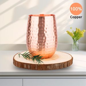 Copper glassware set eco conscious drinkware ayurvedic wellness <b>cups</b> <b>reusable</b> durable for sustainable home kitchen use - Product Image 2