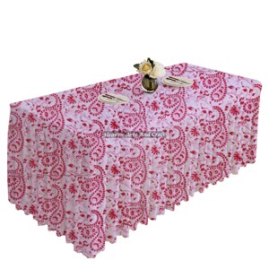 100% Cotton Custom Size Indian Hand Block Print Floral Rectangle Pleated <b>Table</b> Cloth For Outdoor Home Hotel Wedding Party Decor - Product Image 6