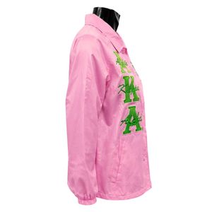 <b>Pink</b> <b>Waterproof</b> Coach <b>Jacket</b> Lightweight Rain <b>Jacket</b> Casual Outdoor Windbreaker Embroidered Fashion Outerwear Women Apparel - Product Image 3