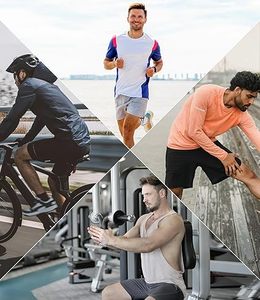 Shorts de sport pour hommes noirs avec cordon de serrage, décontractés, pour l'entraînement et la gym, avec poches latérales - Product Image 6