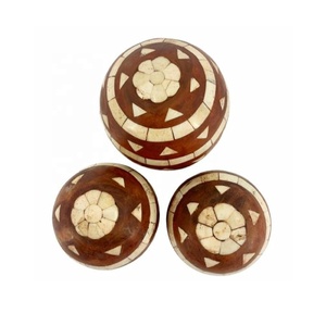 Hot Selling Wood Bone Inlay Ball Showcase Decor 4 Different Sizes <b>Novelty</b> <b>Gifts</b> for Home Living Room Decoration Table Showpiece - Product Image 5