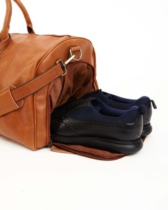 Bolsa de Viaje de Cuero de Grano Completo al por Mayor con Compartimento para Zapatos, Bolsa de Gimnasio de Gran Capacidad para Hombres, Personalizable con MOQ Bajo - Product Image 3