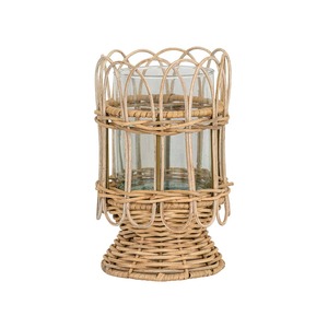 Portavelas de ratán hecho a mano, se puede usar como soporte para flores, para la decoración del hogar, sala de estar, dormitorio, comedor y eventos, procedente de la India. - Product Image 4