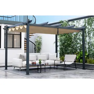 Pergola extérieure de toit à persiennes étanche motorisée en aluminium pour jardin 3x4m