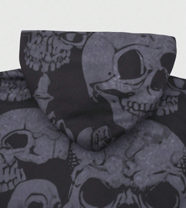 Sweat-shirt à capuche tendance en coton épais avec motif tête de mort, esthétique Y2K, imprimé toile d'araignée, coupe oversize - Product Image 4