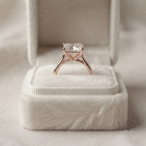 Anillo de Compromiso Solitario con Diamante Cultivado en Laboratorio, Corte Princesa, Certificado IGI, 2 Quilates, Oro Sólido de 14K, Anillo de Novia, Joyas Finas Personalizadas - Product Image 6