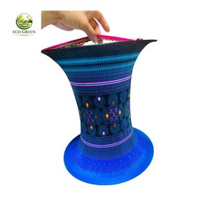 Boho Ethnic Brocade Hanging Lantern Handmade Northwest Vietnam Traditional Fabric Decoration for Hotels Restaurants - Product Image 5
