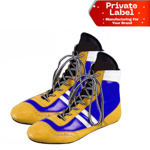 Zapatos de Boxeo y Lucha Libre de Alta Adherencia, Botas de Cuero de Gamuza Duraderas, Zapatos de Boxeo de Malla Transpirable para Entrenamiento, con Absorción de Impactos - Product Image 1