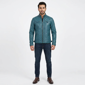 Best Price Custom Men's <b>Winter</b> Fashion <b>Leather</b> <b>Jacket</b> Breathable Windproof with Stand Collar Made <b>jacket</b> for men - Product Image 1