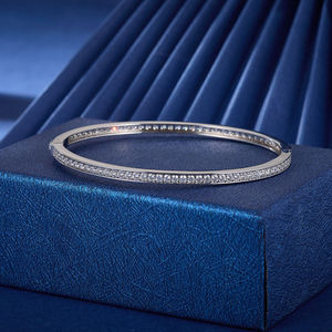 RAMDUT IMPEX Unisex 925 Silver Tennis Bracelet Brilliant Cut Moissanite Channel Setting Trendy Classic Wedding Jewelry - Product Image 2