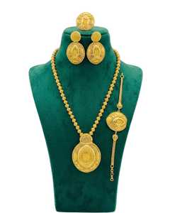 Ensemble collier, boucles d'oreilles et bracelet Naykk Creations Classic plaqué or 24 carats, en alliage, fait main, design floral élégant, bijoux pour femmes - Product Image 2