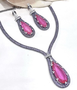 Romantic Women's Classic <b>Crystal</b> Rhinestone Necklace Earring <b>Set</b> Pear Cut Water Drop Silver Plated Brass Wedding Engagement - Product Image 2