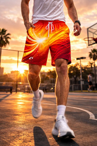 กางเกงวิ่งซับลิเมชั่นแบบกำหนดเองสำหรับผู้ชาย น้ำหนักเบา เอวแบบรูดเชือก ลายกราฟิก กางเกงออกกำลังกาย แห้งเร็ว ประสิทธิภาพสูง รับผลิตแบบ OEM - Product Image 6