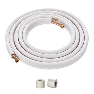 Set di tubi per climatizzazione da 25FT per sistemi HVAC domestici, tubi in rame da 3/8 e 5/8 pollici con isolamento a triplo strato per aria condizionata - Product Image 1