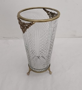 Glass and Brass <b>vase</b> Best New Look Design for Home, Hotel and Restaurant and Customized Size and Design. - Product Image 2