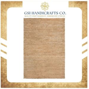 Best Selling Products Modern Rectangle Jute Area <b>Rug</b> Solid Color Flat Weave Eco Friendly Living Room Indoor Use - Product Image 2