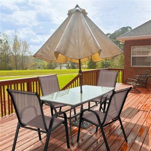 2 Pack Brown Ergonomic Steel Frame Patio <b>Dining</b> <b>Chairs</b> Breathable Fabric Outdoor with 330 LBS Capacity <b>Stackable</b> - Product Image 2