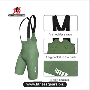 Cuissard de cyclisme personnalisé pour adultes unisexe, vert olive, dos en maille blanche, séchage rapide, Spandex Polyester, coupe ajustée, longueur courte - Product Image 4