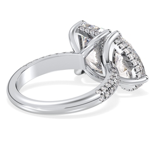 Bague Réglable REYES en Or Blanc 14K de Haute Qualité avec Moissanite 6,78 Carats pour Femme, Certifiée GRA, Bijoux de Mariage de Luxe - Product Image 4