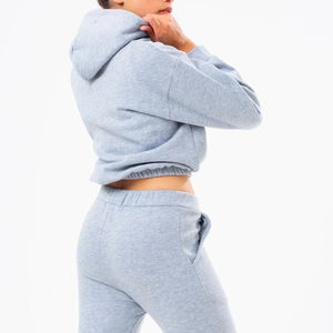 เสื้อฮู้ดครอปท็อปผู้หญิงแฟชั่นปี 2026 ปักลายพิมพ์ลายตามสั่ง สวมใส่สบายๆ สำหรับกิจกรรมกลางแจ้ง แขนยาว ผ้าฝ้ายฟลีซ 100% กันลม - Product Image 3